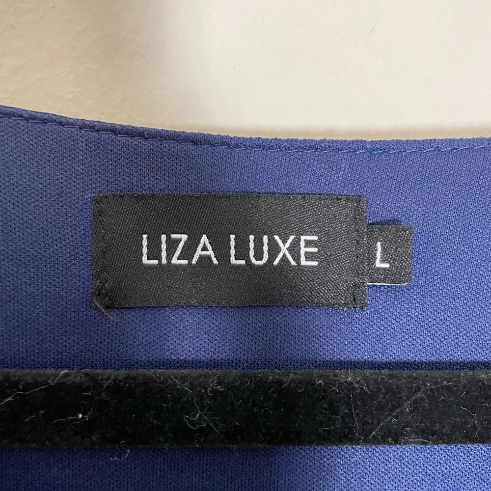 Liza Luxe Floral V-Neck A-Line Mini‎ Dress - L - Picture 6 of 9